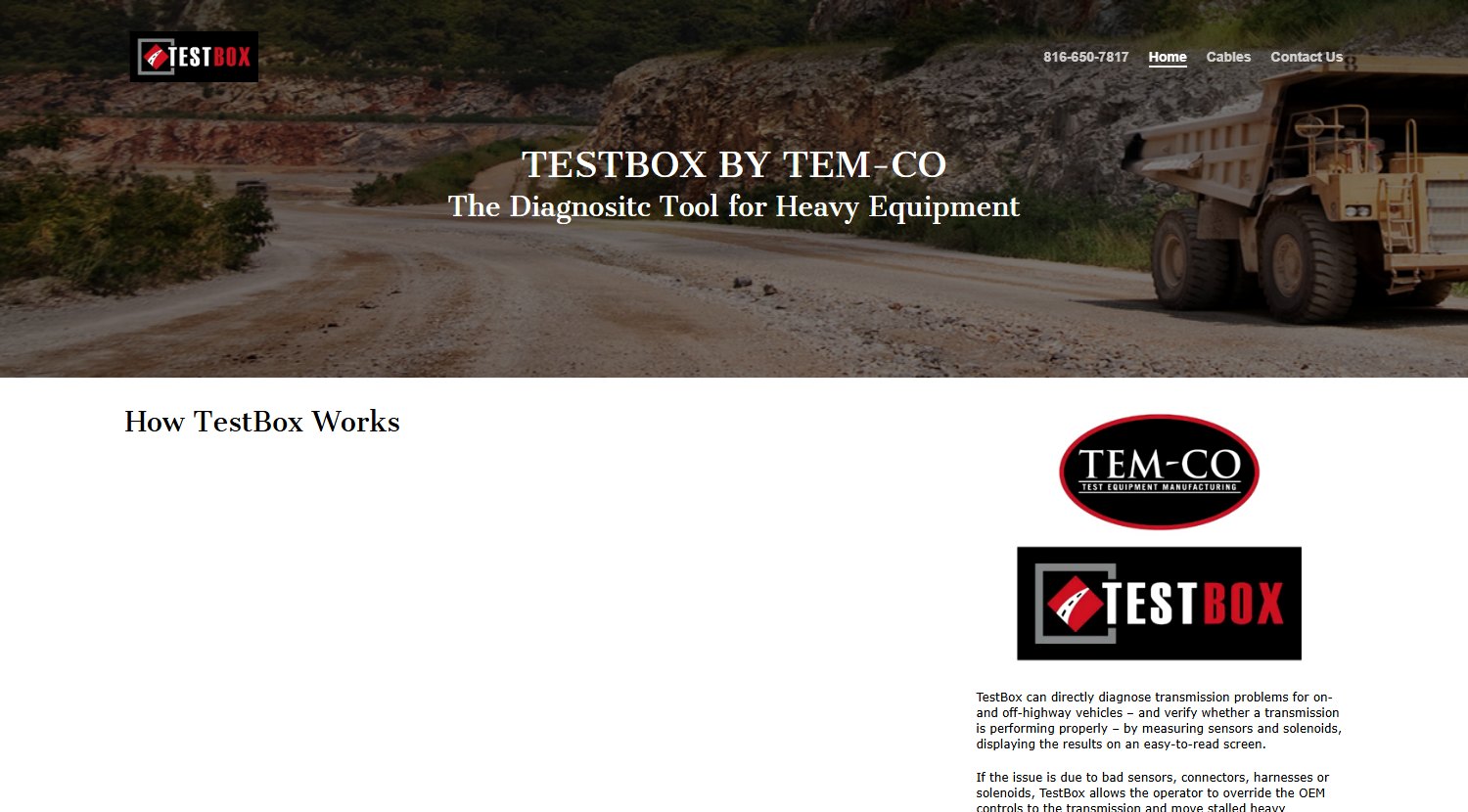 TEM-Co TestBox website