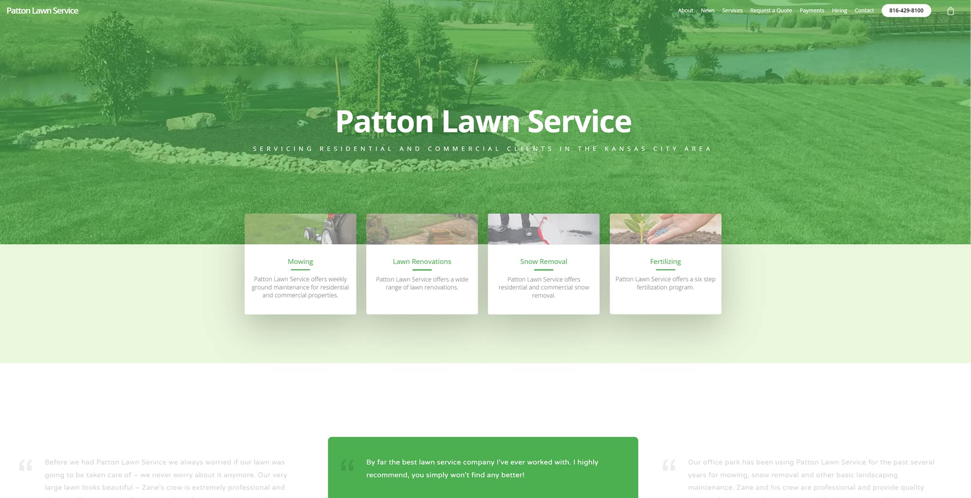 Patton Lawn Service website