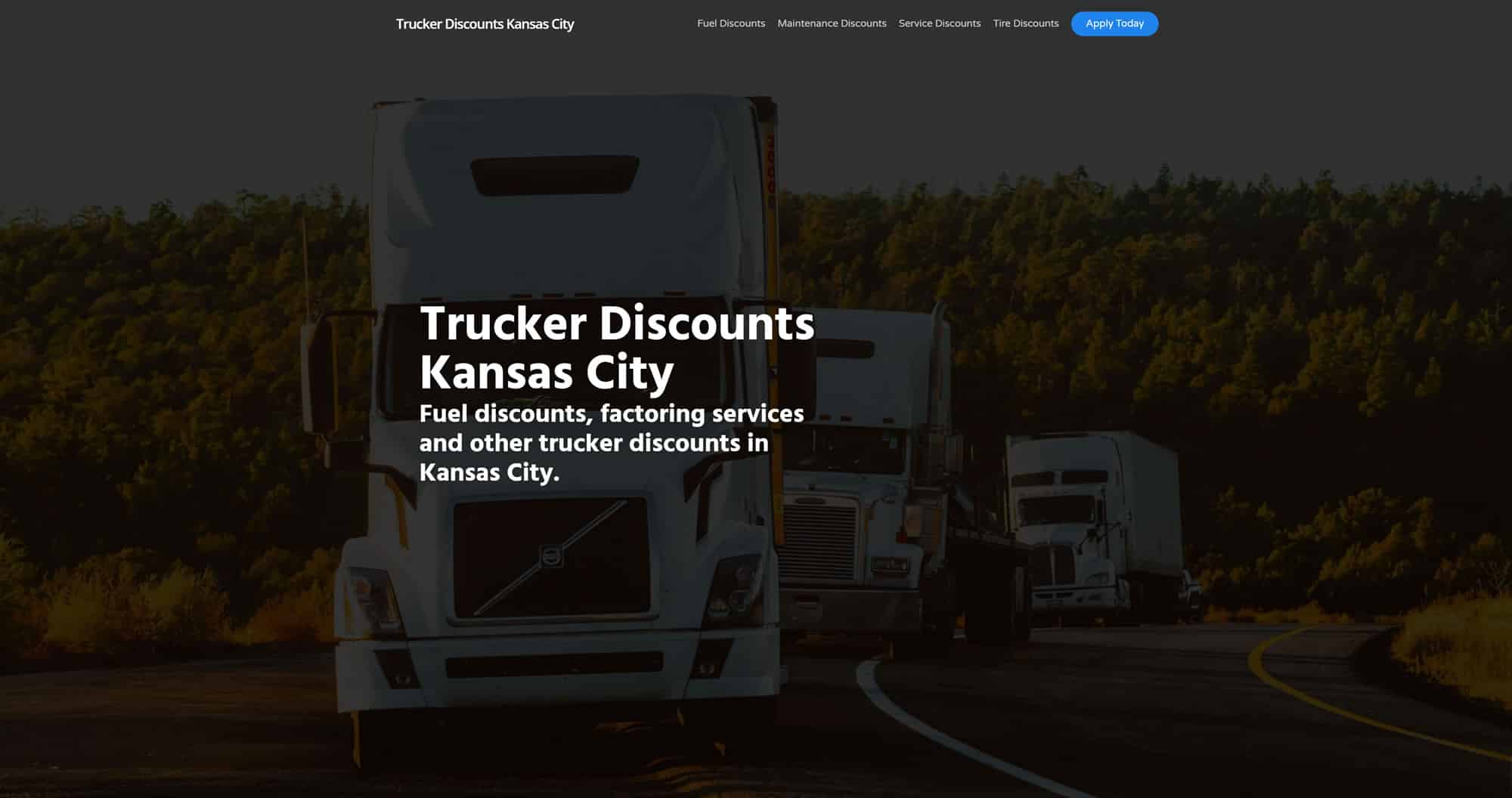 Trucker Discounts Kansas City website