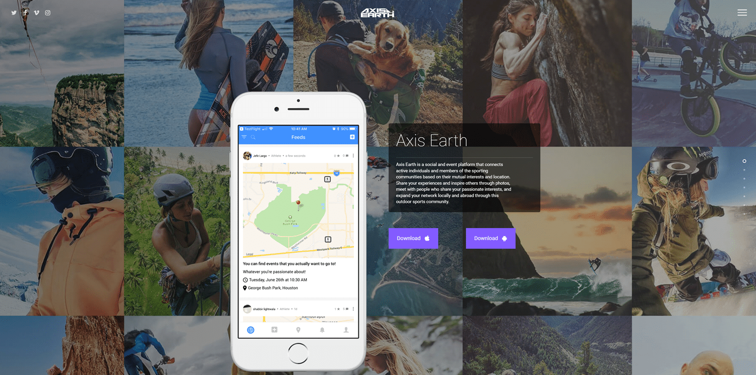 Axis Earth website