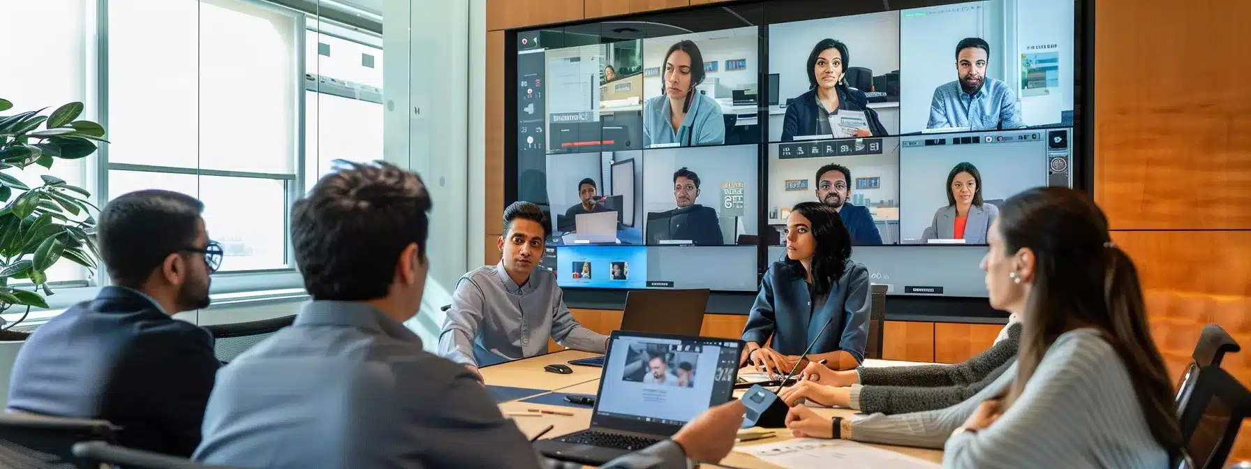 a diverse group of software developers from different locations engaging in a video conference meeting, utilizing standardized communication tools to collaborate seamlessly. a diverse group of software developers from different locations engaging in a video conference meeting, utilizing standardized communication tools to collaborate seamlessly.
