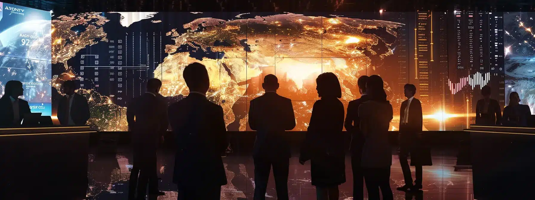 a global team gathered around a virtual collaboration software, with time zone converters displayed on screens, facilitating seamless communication between colleagues spanning across continents. a global team gathered around a virtual collaboration software, with time zone converters displayed on screens, facilitating seamless communication between colleagues spanning across continents.