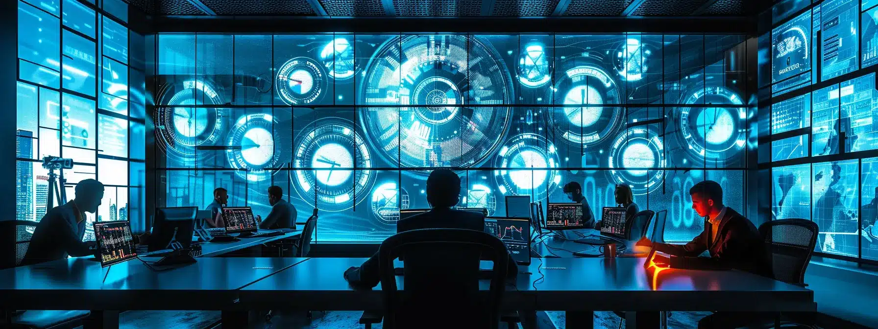 a team of developers from around the globe collaborating in a virtual meeting room, with digital clocks displaying various time zones on the wall. a team of developers from around the globe collaborating in a virtual meeting room, with digital clocks displaying various time zones on the wall.