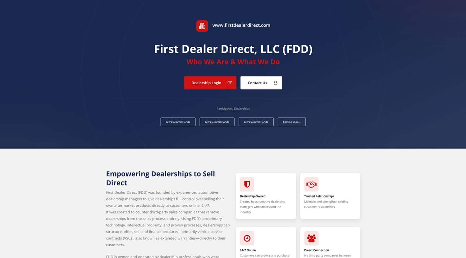 First Dealer Direct website
